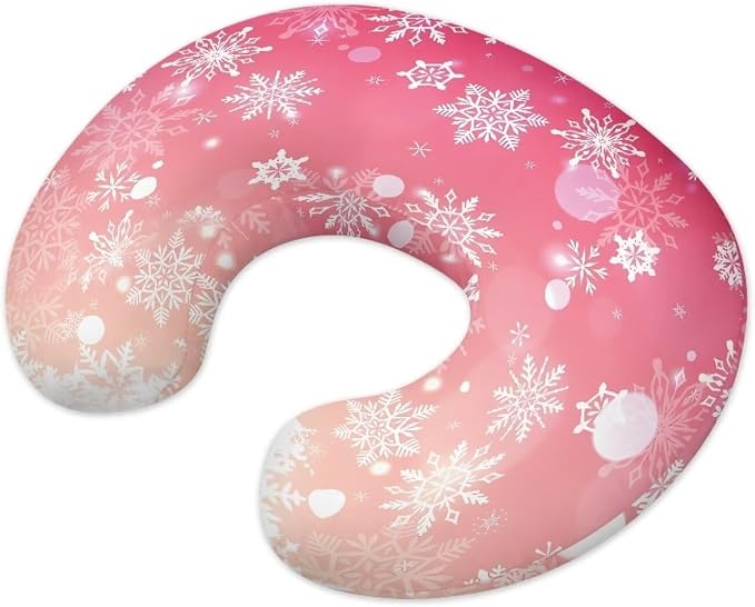 Snowflake 2 Nursing Pillow Case for Newborn Support for Breastfeeding,Bottle Feeding & Bonding Feeding Pillow Cover Soft and Cozy Breastfeeding Pillow Slipcover Cover Only