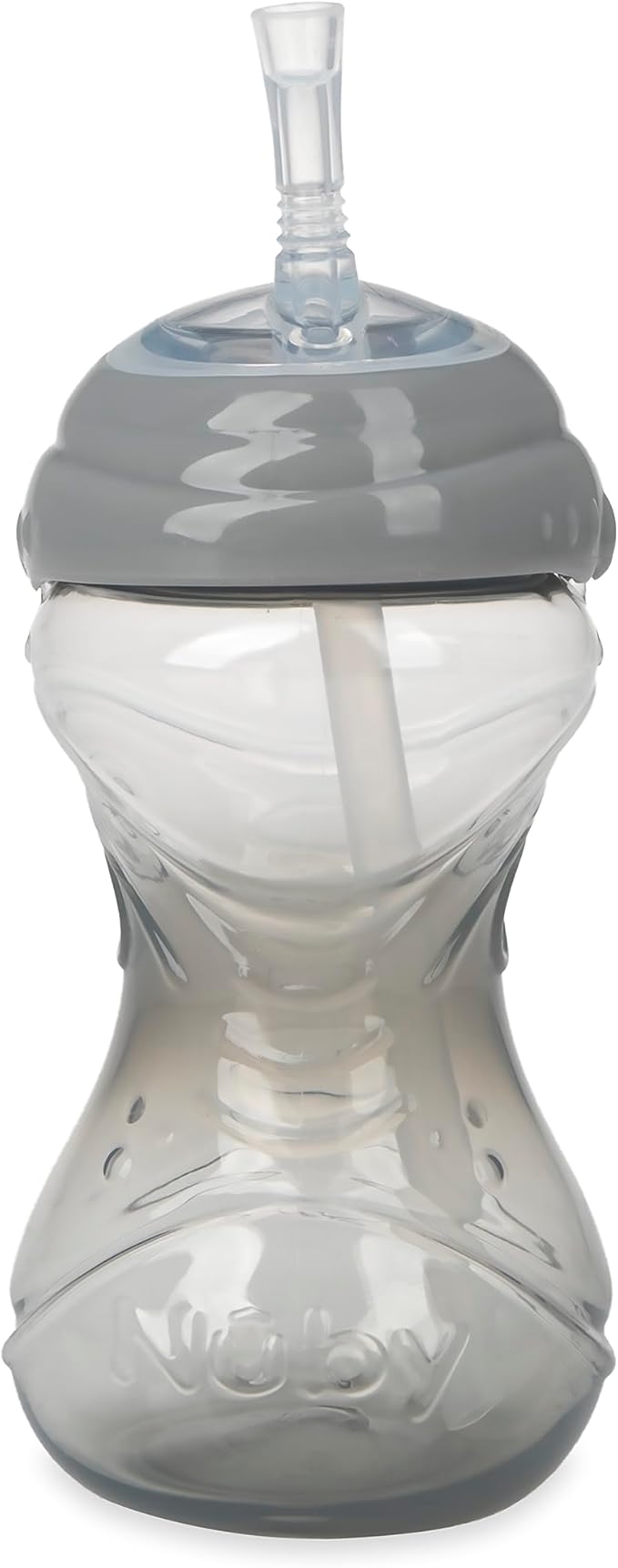 Nuby 3 Piece No-Spill Easy Grip Cup with Flex Straw, Clik It Lock Feature, Neutral, 10 Ounce