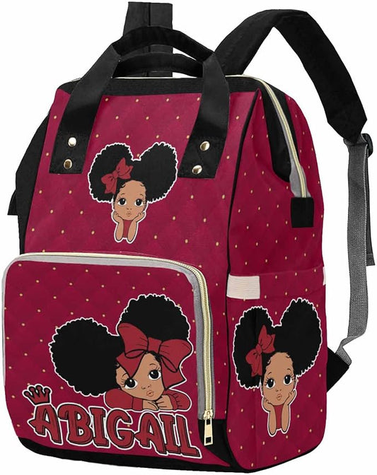 M YESCUSTOM Custom Diaper Bag Backpack with Name Personalized Red Mommy Backpack for Women Travel Holiday Gift for Wife