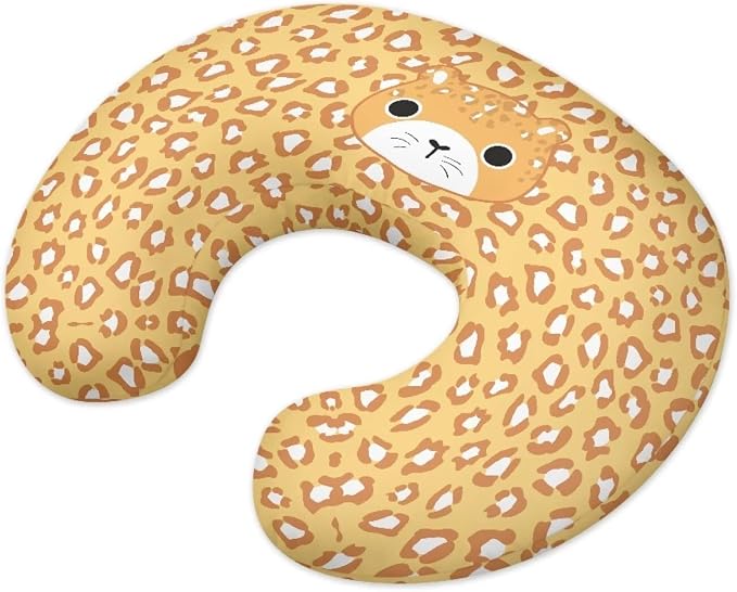 Cat Leopard Bottlefeeding Pillow Detachable Newborn Original Breastfeeding Slipcover Case and Positioner U-Shaped Head Support Protector Cushion Essential with Hidden Zipper Easy to Use