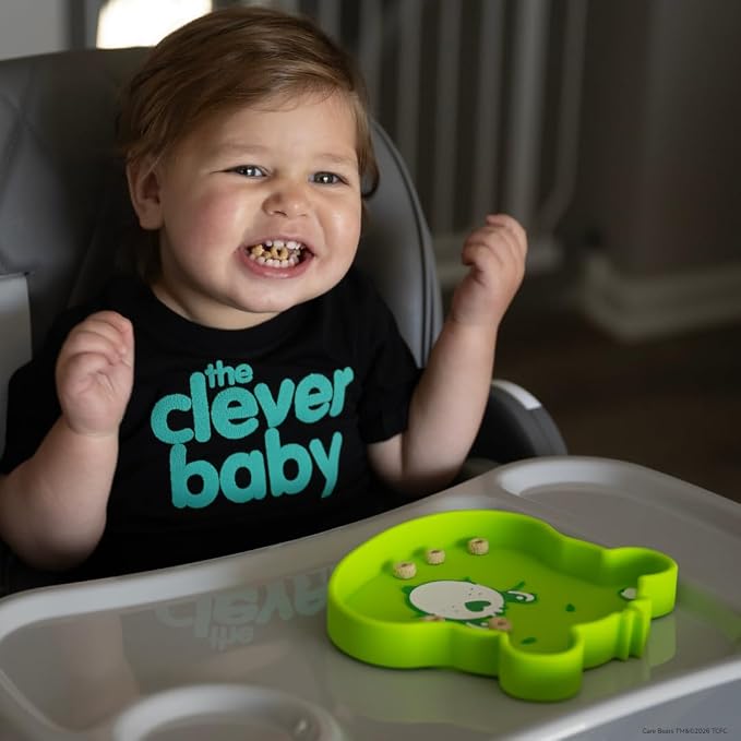Care Bears Good Luck Bear Silicone Suction Plate BPA-Free Food-Grade Silicone Baby Plate | Strong Suction for Babies & Toddlers | Dishwasher Safe | Baby-Led Weaning