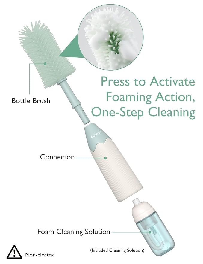 Momcozy Bottle Brush Kit Green & Momcozy Bottle Brush Cleaning Fluid