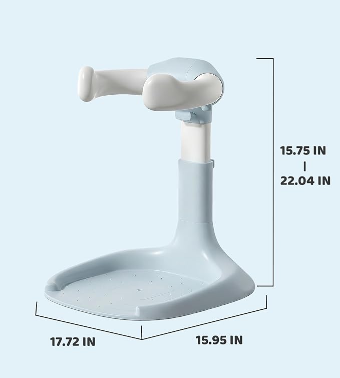 Baby Bath Stand, Foldable Standing Bathtub for Baby, Shower Stand and Bath Support for Infants and Toddlers (6??6 Months), Non-Slip Adjustable Baby Standing Support, Blue