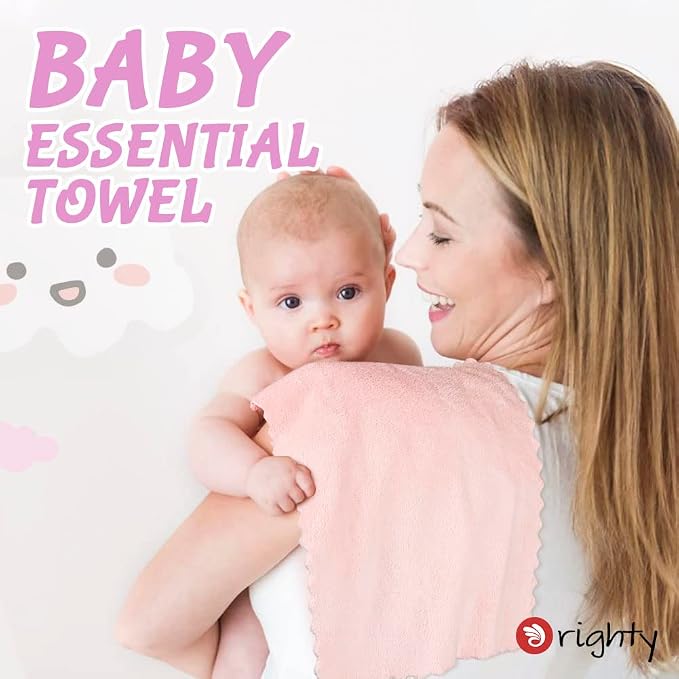 Orighty Burp Cloths, Super Soft & Highly Absorbent Coral Fleece, 20 x 10 Inch Gentle & Large Burp Rugs for Baby Sensitive Skin - Burping Cloths for Newborn Essential, 8 Pack