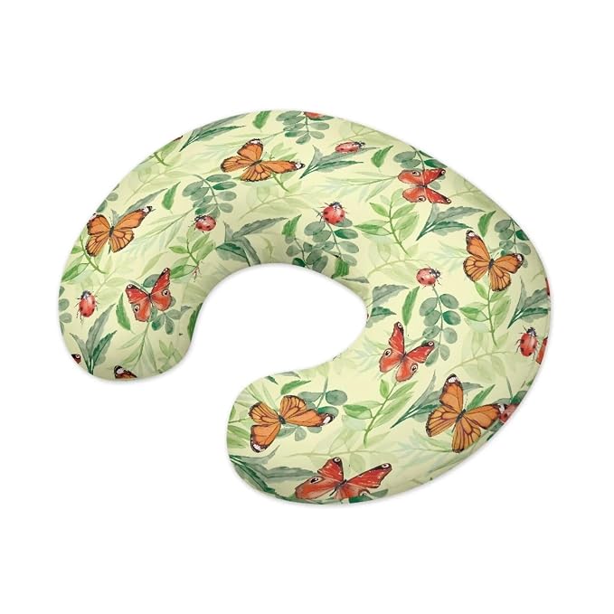 Ladybug Butterfly Nursing Pillow Covers Slipcovers for Breastfeeding Moms, Ultra Soft Breathable Feeding Pillow Slipcover for Baby Boy Girl