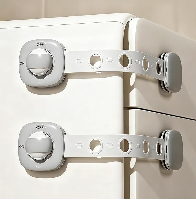 ï¼? Packï¼?Refrigerator Latch for Kids,Toddlers and Children,Child & Baby Proofing Freezer Door Lock Safe,3M Adhesive Cabinet Drawer Door Latches,Multi-Purpose for Furniture Kitchen Ovens Toilet Seats