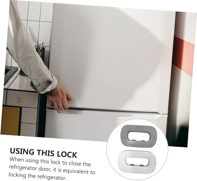 2sets Boy Girl Multipurpose Refrigerator and Cabinet Door Locks White Grey Finger Pinch for Boys and Girls Easy One-handed