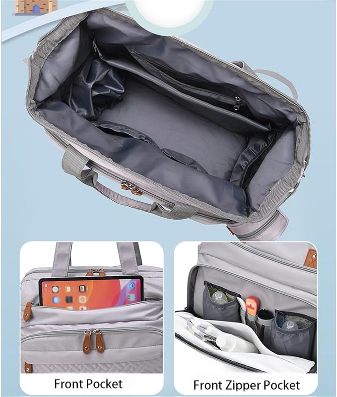 Diaper Bag Backpack with Changing Pad, Pacifier Case, Multi Functional Backpack Mommy Bag with Insulated Pockets (Pink)