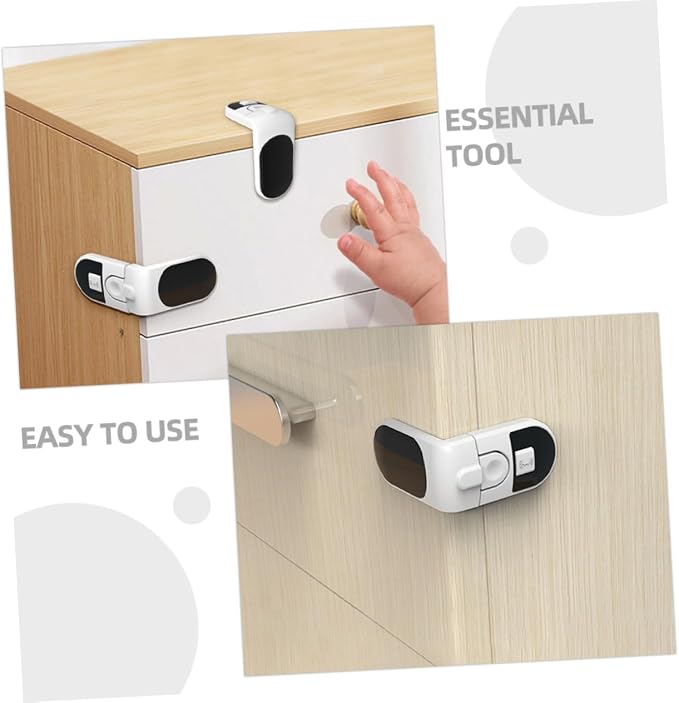 Abaodam 12pcs Boy Girl Safety Locks for Cupboards Fridge Locks Material Easy to Install Prevent Finger Trapping