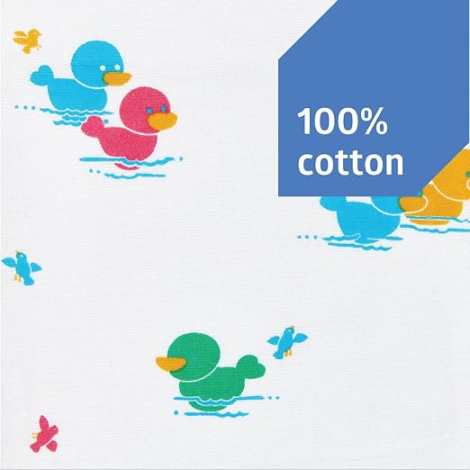 Medline Baby Blanket in Duck Print, Classic Design, Heavy Weight, 100% Cotton, Cuddly and Soft - Perfect for Newborns and Toddlers, 36" x 40" (91.4 cm x 1 m)