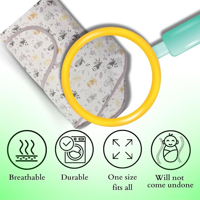 Miracle Blanket Swaddle Wrap – Help Your Newborn Sleep Longer – Soft & Secure Sleep Sack for Infants – Easy-to-Use Swaddling Blanket for a Calm Baby (Giraffes & Lions)