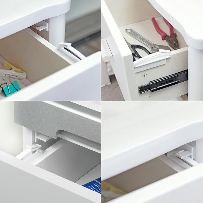 4-Pack Baby Drawer Locks, Childproof Cabinet Latches with Adhesive for Easy Installation – No Drilling or Screws, for Home Safety