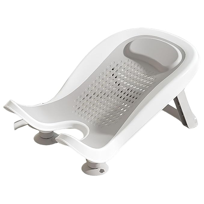 Infant Bath Basin Strong Suction Foldable Quick Drying Bath Rack Ergonomic Designing for Use in Sink Bathtub Hip Washing Tool