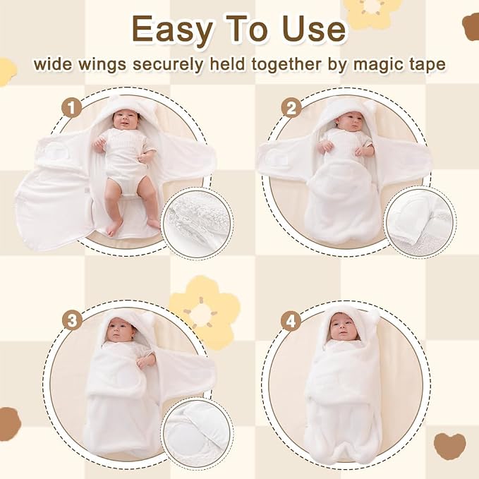 AiWMGL Baby Winter Fleece Swaddle Blanket Boys Girls Warm Soft Plush Sleeping Sacks Adjustable 0-3 Months Newborn Swaddling Wrap