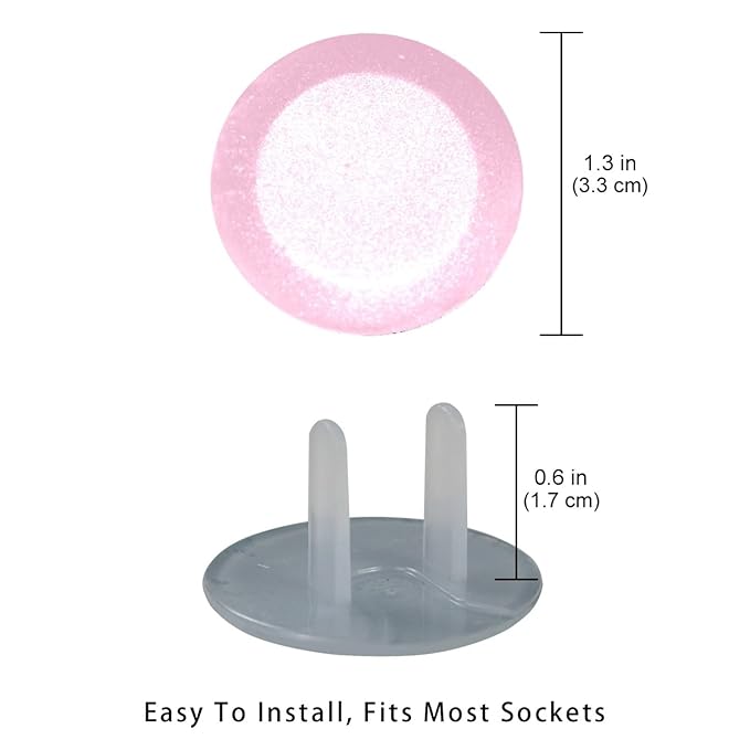 Pure Pink Color Outlet Plug Covers Child Proof Electrical Outlets Protector - Wall Socket Protector for Baby Kids- Electrical Insulation