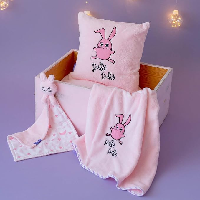Milk&Moo Baby Swaddle Sleep Sack, Baby Swaddle Blanket Set, Soft Muslins Swaddle Blankets, Baby Receiving Blanket with Baby Pillow and Baby Security Blanket (Pink)