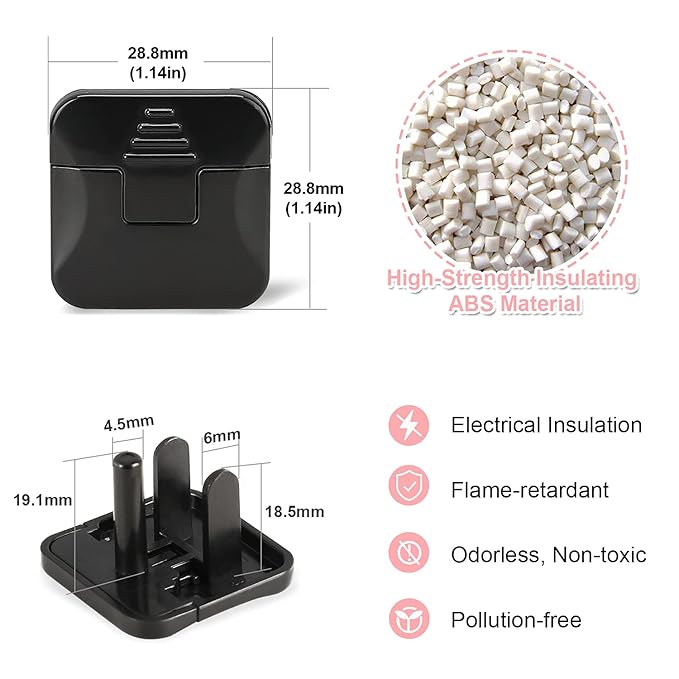 Outlet Covers Babepai 38-Pack Black Child Proof Electrical Protector Safety Improved Baby Safety Plug Covers