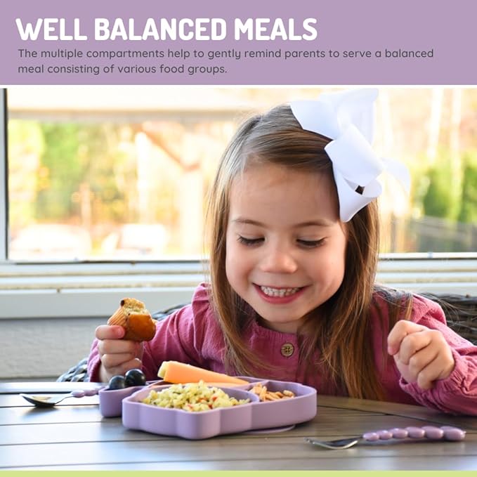 melii Silicone Suction Plate for Babies & Toddlers | Divided Baby Led Weaning Plate, BPA-Free, Non-Toxic, Dishwasher & Microwave Safe, Fits Most High Chairs, 6+ Months (Cat)