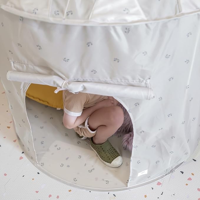 3 Sprouts Kids Play Tent - Sustainable Recycled Fabric ??Fun Spacious Childs Playhouse for Indoor Games for Boys & Girls - Durable Fort Pop Up House for Toddlers & Children Age 3-10 - Blueberry Taupe