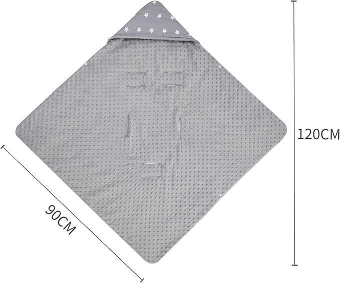 Bebamour Winter Car Seat Cover and Baby Swaddle Blanket - Newborn Wrap for Girls Boys, Warm Winter