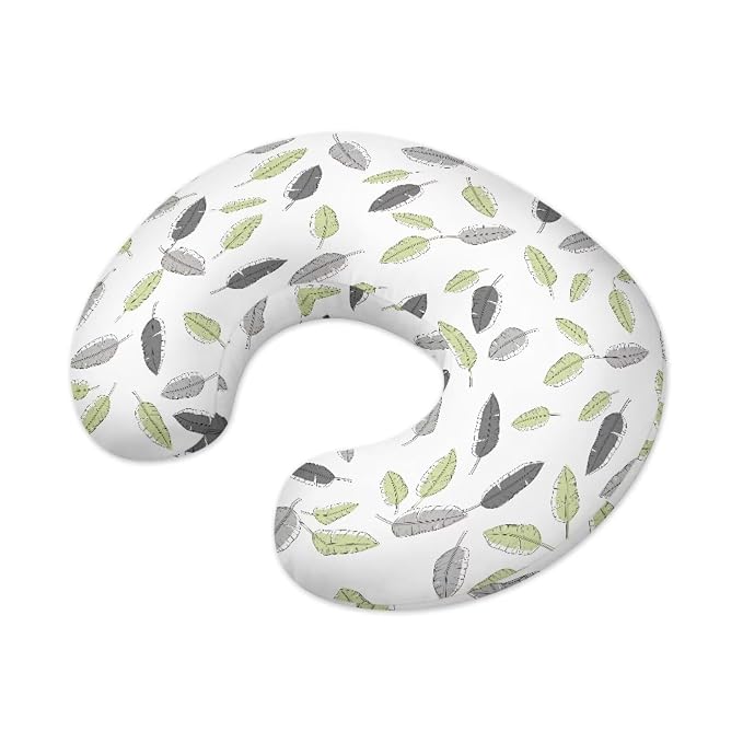 Nursing Pillow Cover Slipcover Watercolor Feathers Print Nursery Bottle Pillowcase Breastfeeding Pillow Cover C Shaped Pregnancy Newborn Infant Feeding Cushion Cover
