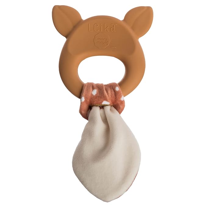 Mary Meyer Teething Toys Leika Silicone Baby Teether for Babies 0-12 Months, 9-Inches, Little Fawn
