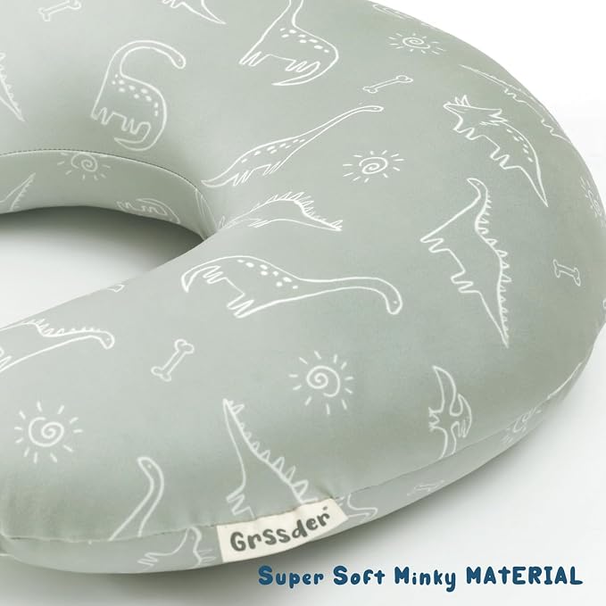 GRSSDER Nursing Pillow Cover Stretchy Minky Removable Nursing Covers for Breastfeeding Pillows, Ultra Soft Comfortable Slipcover for Boy and Girls, Dinosaurs Print