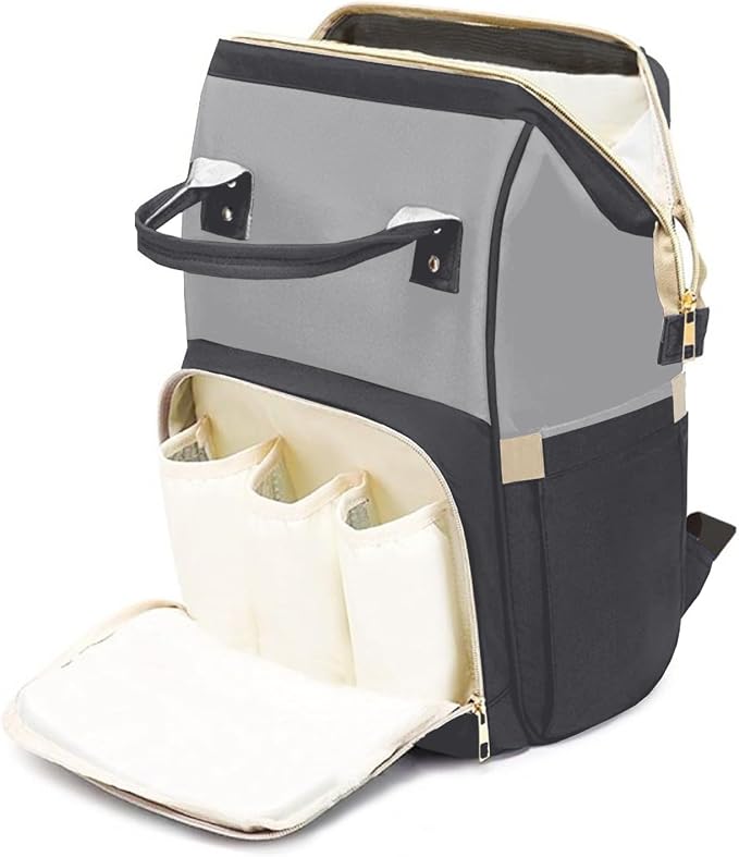 Custom Diaper Bag with Name Personalized Multifunctional Mommy Backpack for Daughter Granddaughter, Black Daypack Bag for Travel