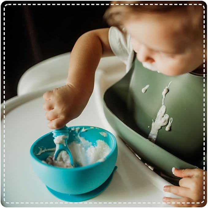 otterlove Silicone Bib ??100% Pure Platinum LFGB Baby Bibs with No Fillers ??Wide Food Catching Pocket ??Easy Clean ??Mess Proof ??Dishwasher Safe ??BPA and Phthalate Free