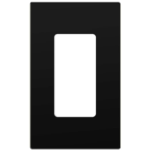 ENERLITES - SI8831-BK-SL Screwless Decorator Wall Plate Child Safe Outlet Cover, Size 1-Gang 4.68" H x 2.93??L, Unbreakable Polycarbonate Thermoplastic, SI8831-BK, Glossy, Black