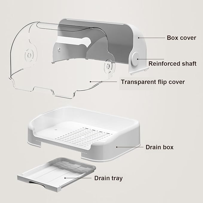 Baby Bottle Drying Rack with, Space Saving Storage Box with Lid and Removable Drain Tray, Large Baby Bottle Storage, Bottle Rack Dryer Reusable Bottle Holder for Baby, White