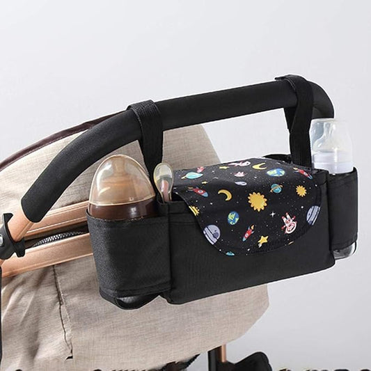 Gazaar Universal Stroller Organizer with Cup Holder Bag Detachable Phone Bag, Stroller Caddy Fits for Stroller Accessories, Stroller Organizer Stroller Caddy with Cup Holder, Stroller