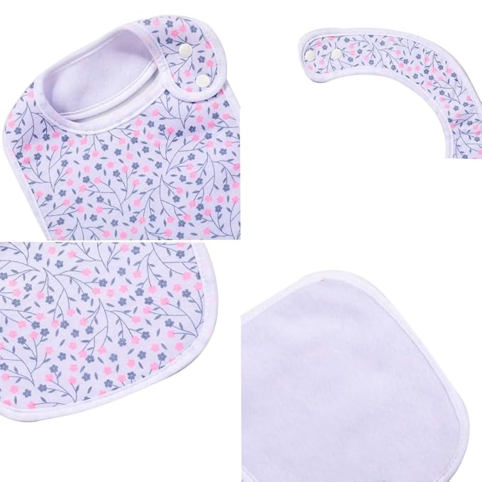 7 Pack Baby Cotton Absorbent Bibs for Drooling Teething