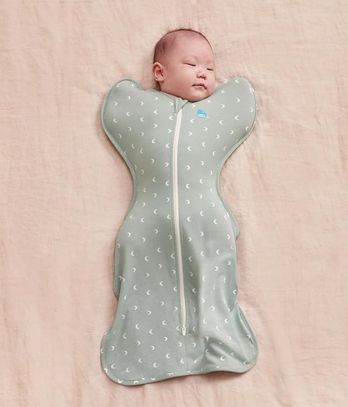 Love to Dream Swaddle Up Original, Arms Up Position, Light and Ultra Breathable Cotton - Wearable Blanket - 1.0 TOG - (20-24°C) Ideal for Moderate Temps, Medium 13-19lbs, Moon Olive