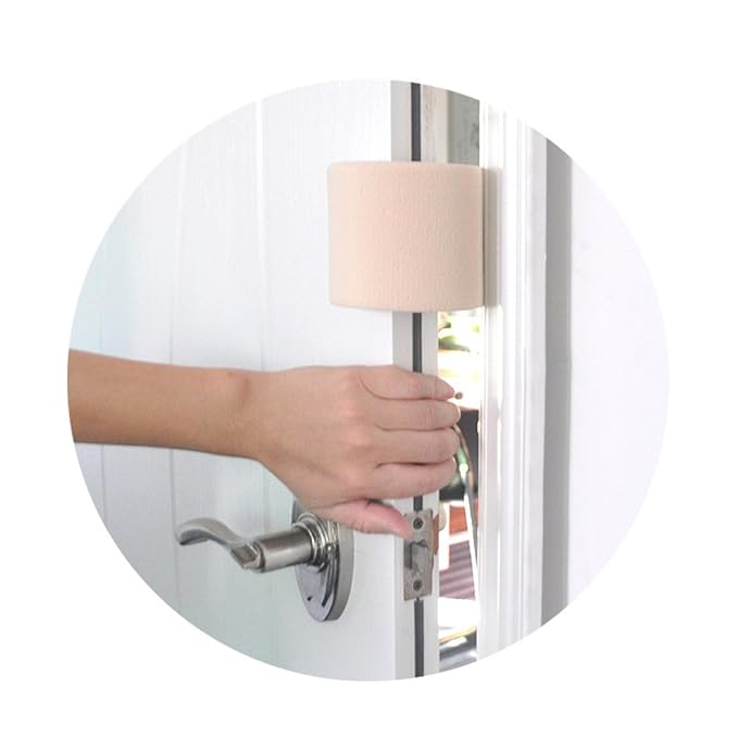 Foam Door Stopper Will Prevent Baby Finger Pinch Injuries, Stop Door from Slamming, and Child & Pets from Accidentally Getting Locked in Room, 4 Pcs a Set (Soft Style)