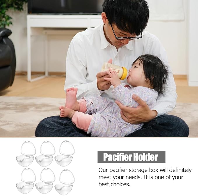 EXCEART Portable Pacifier Box Storage Case Silicone Compact Baby Toy Organizer for Travel Diaper Bag Stroller