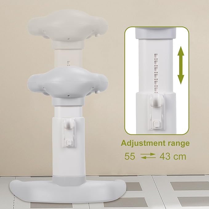 Adjustable Baby Shower Stand with Anti-Slip Base,Bath Shower Standing Support Stand,Portable Bath Helper Bath Support for Infants Portable Bath Helper for Baby 8-24 Months (PinkB)