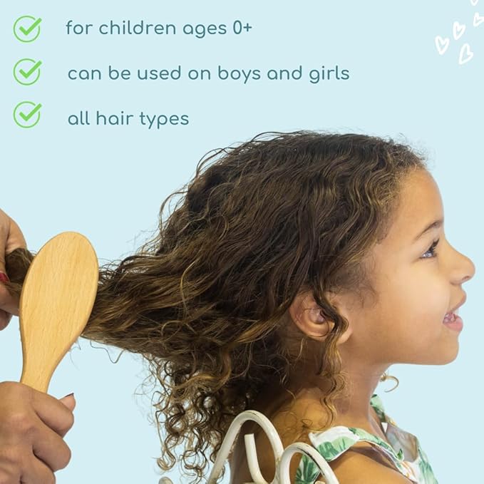 LANE & CO. Hair Gel for Kids with Goat-Hair Brush & Hard-Bristle Hairbrush- Plant-Based Styling Paste for Baby, Toddler - Natural, Organic, Child-Safe Formula with Shea & Cocoa Butter, Coconut Oil