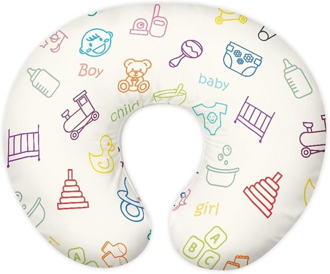 Nursing Pillow for Baby Girl Boy，Removable Nursing Cover for Breastfeeding Pillows,Ultra-Soft Baby Nursing Pillow Covers Fits Newborn Feeding Pillow,Baby Toys Products Pattern(Cover Only)