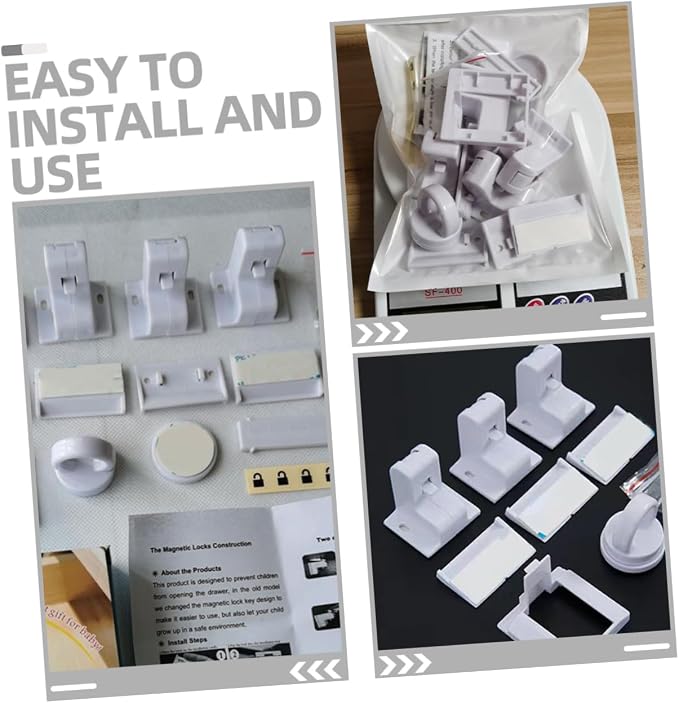 FAVOMOTO 2sets Cabinet Locks for Safety Easy-install Latches Multi-purpose Furniture for Homes