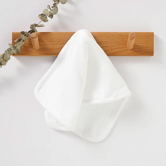 Aiden's Corner 100% Organic Muslin Cotton Mix Use Baby Super Absorbent Infant Burp Cloth | Terry Cotton Towel | Washcloth for Newborns 3 Pack (1 Coral Pink, 1 Yellow, 1 White)