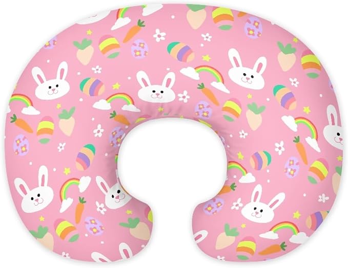 Easter Rabbit Nursing Pillow and Positioner Detachable Original Breastfeeding Newborn Nursing Pillow Case U-Shaped Head Support Protector Cushion Essentials with Hidden Zipper