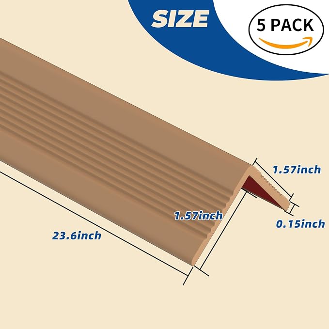 TONGMO 5 Pack Wall Corner Protectors, 23.6" L x 1.57" W x 0.15" TH Self Adhesive Corner Guard, PVC Wall Edge Protector with Strong Adhesive for Sharp Edge Protection & Cover Damaged Corners