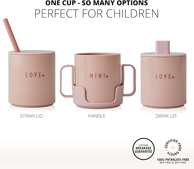 Design Letters Mini favourite Tritan sippy cup for kids (Nude) | Feeding cups for toddler | Perfect Sippy cups for 1+ year old | BPA-free , BPS-free, drop-safe & dishwasher safe