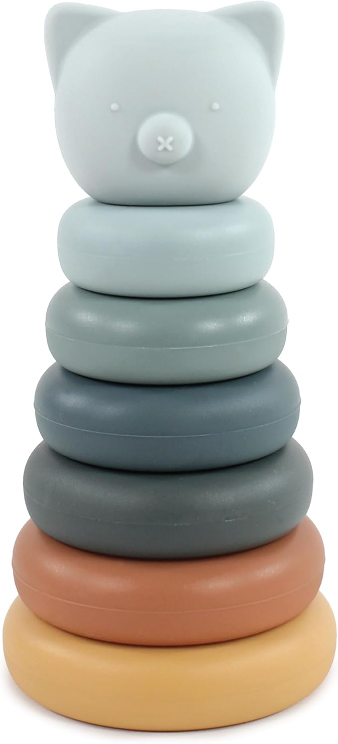 Hudson Baby Silicone Stacking Toy, Bear, One Size