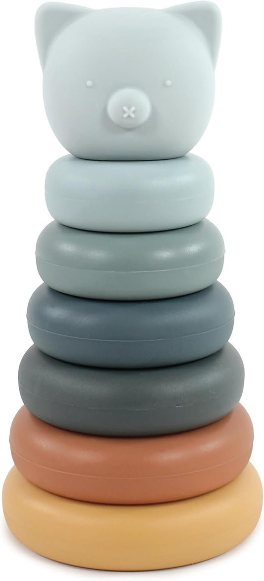Hudson Baby Silicone Stacking Toy, Bear, One Size