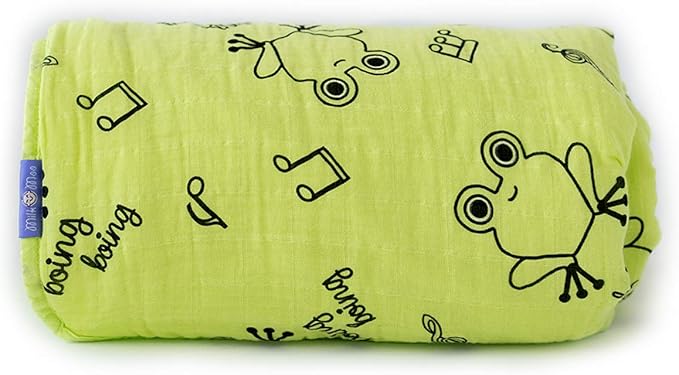 Milk&Moo Baby Muslin Swaddle Blanket, Oeko Tex Certified 100% Cotton, 4-Layer Muslin Blanket, Soft, Breathable, Lightweight, Gender Neutral, Baby Blanket for Toddler Girls and Boys