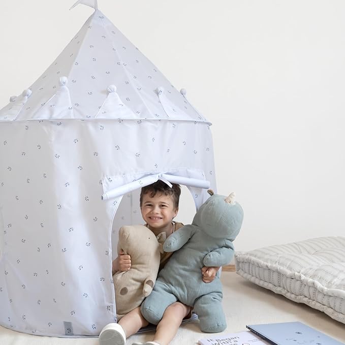 3 Sprouts Kids Play Tent - Sustainable Recycled Fabric ??Fun Spacious Childs Playhouse for Indoor Games for Boys & Girls - Durable Fort Pop Up House for Toddlers & Children Age 3-10 - Blueberry Mist