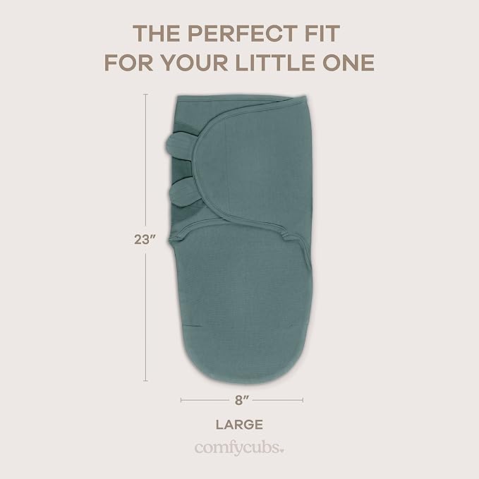 Comfy Cubs Easy Swaddle Blanket, 3 Pack - 100% Cotton Newborn Wrap, Large for 3-6 Months Infants, Breathable and Durable Sleep Sack for Babies - Stone, Nomadic Blue & Azul
