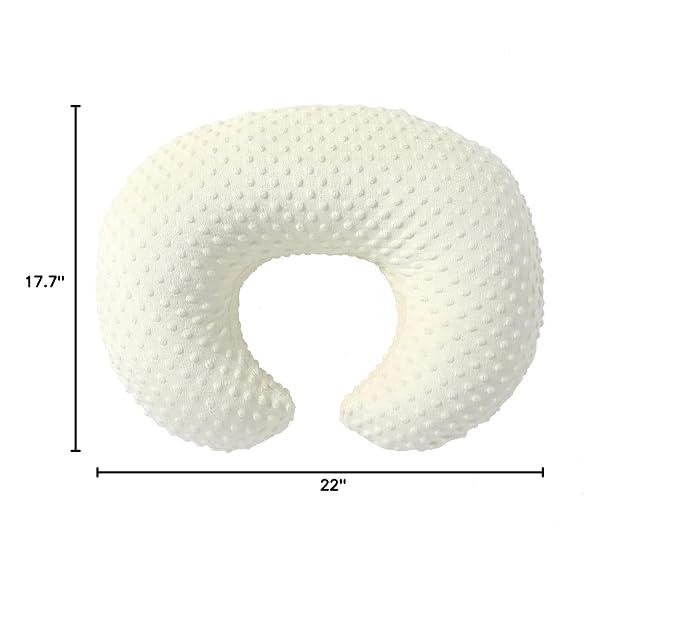 Nursing Pillow Cover Breastfeeding Pillow Cases Plush Dot Slipcover Pillow Shams (CreamYellow)